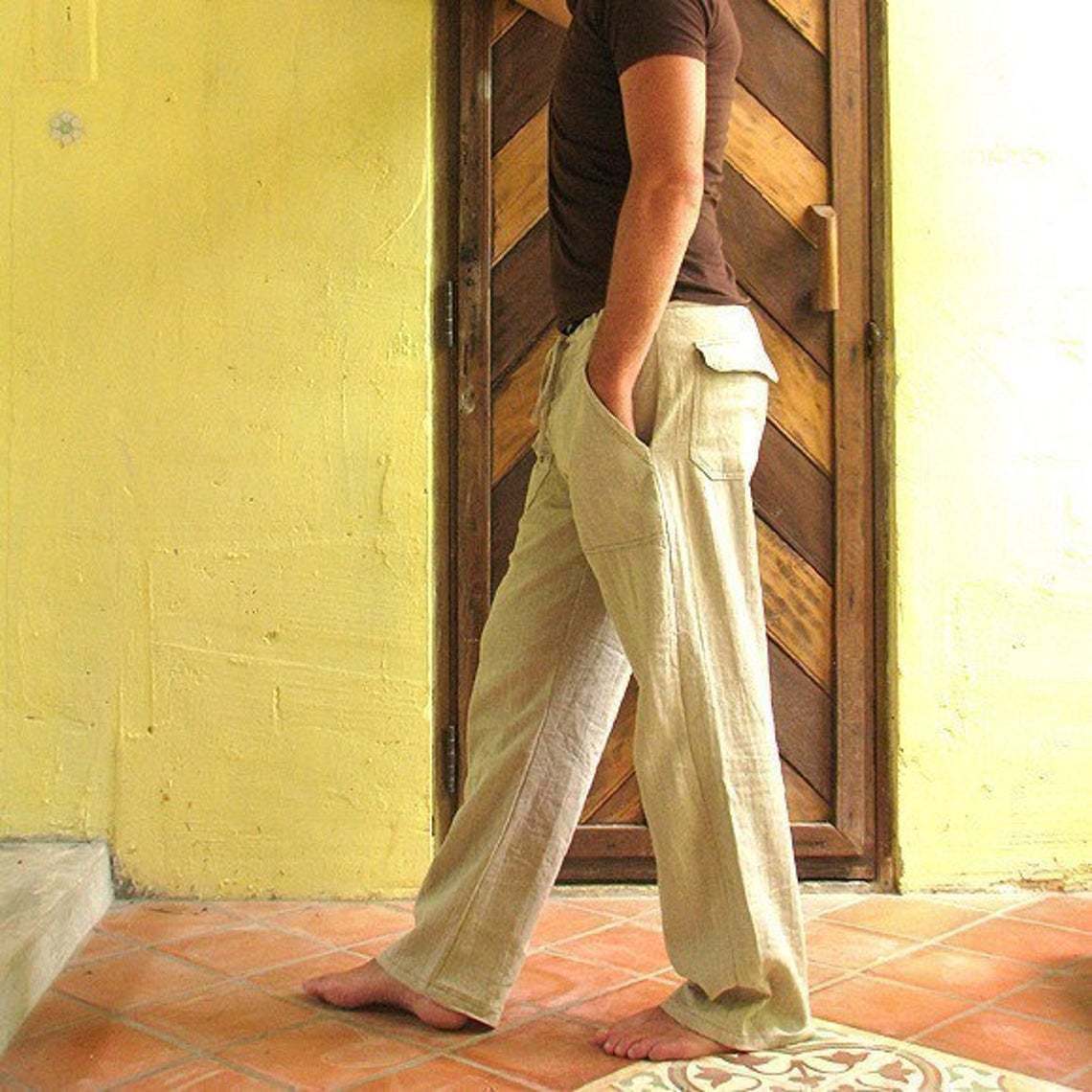 Hot Men's Loose Solid Color Casual Trousers